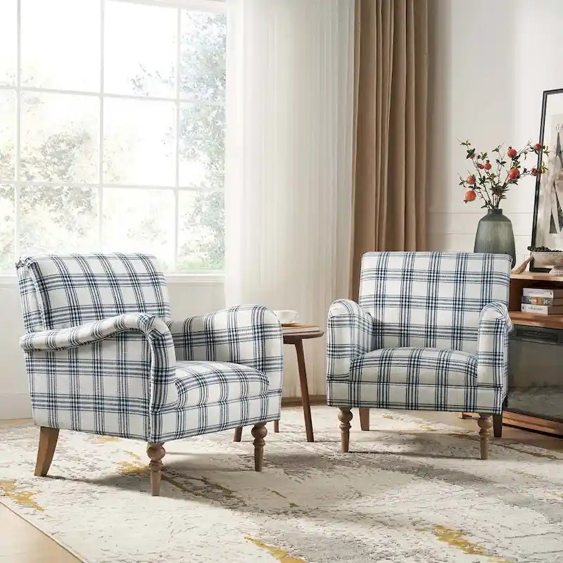 29.5 Wide Traditional Accent Armchair with Solid Wood Legs Set of 2 by