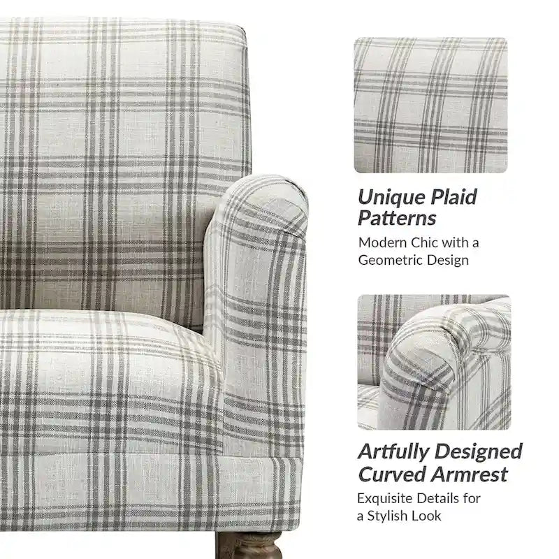29.5 Wide Traditional Accent Armchair with Solid Wood Legs Set of 2 by