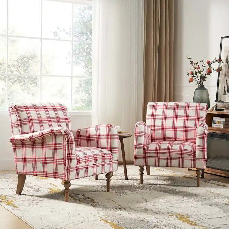 29.5 Wide Traditional Accent Armchair with Solid Wood Legs Set of 2 by