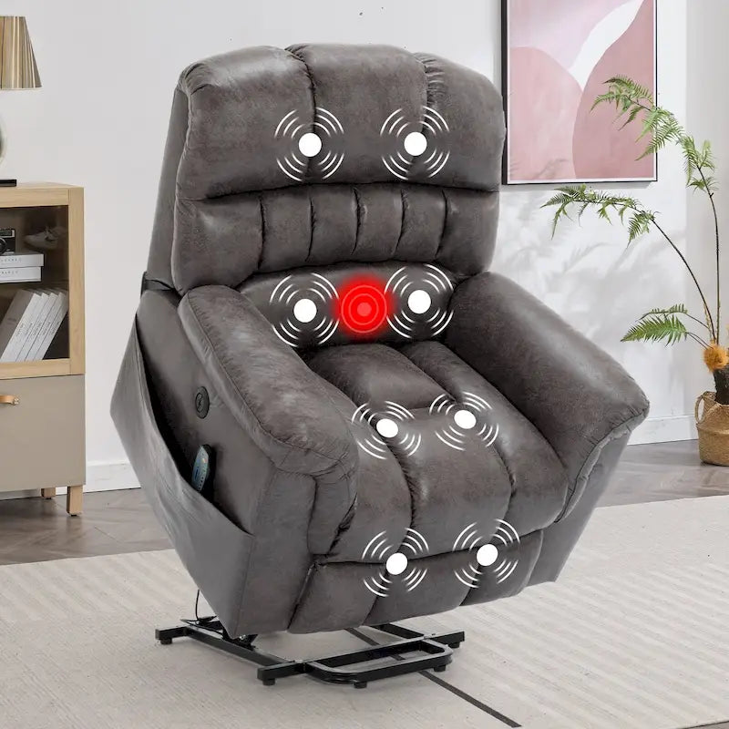 42 Wide Oversize Power Lift Recliner Chair with Massage and Heating